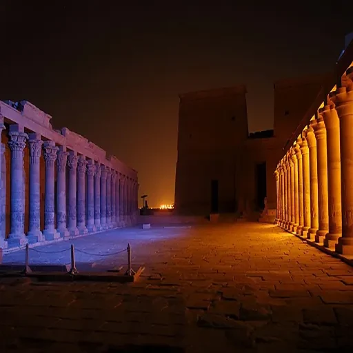 Soirée son et lumière au temple de Philae